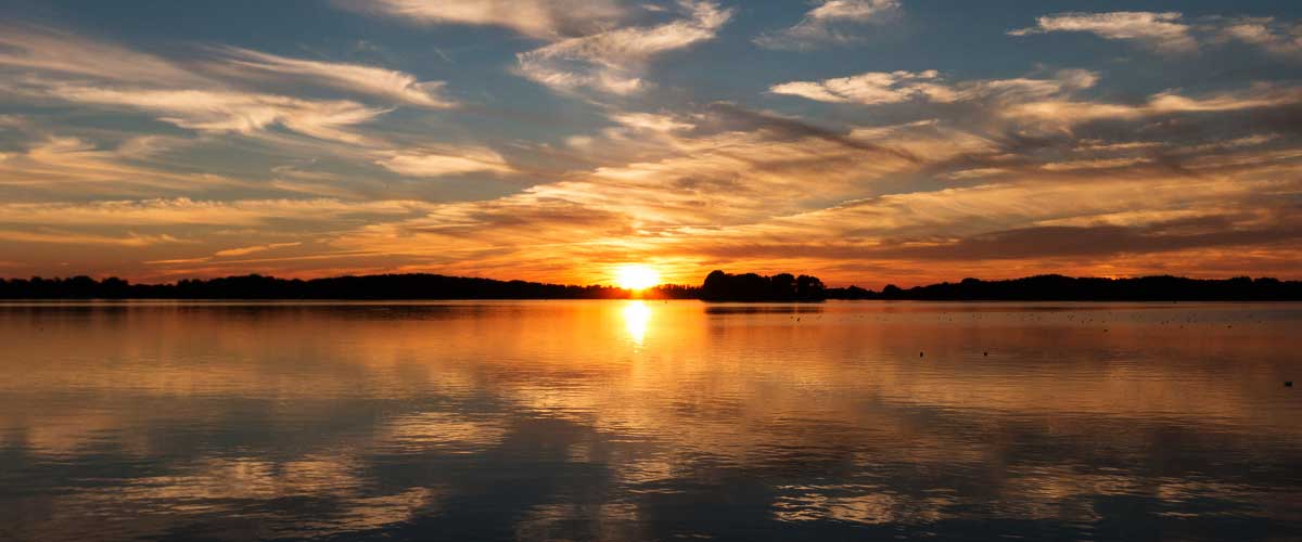 Sonnenuntergang auf der Kleinen Müritz